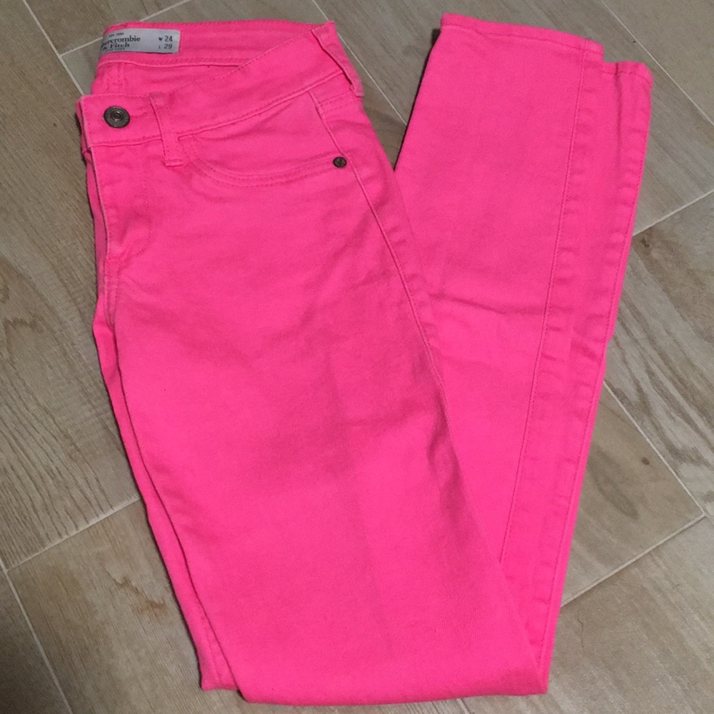 Neon Pink Abercrombie Jeans